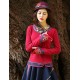 Our Story Going out Vintage Regular PulloverPaisley Red / Purple Round Neck Long Sleeve Cotton Spring