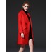  Women's Formal Simple Notch Lapel Long Sleeve Winter Red / Yellow Wool / Polyester Medium