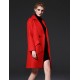  Women's Formal Simple Notch Lapel Long Sleeve Winter Red / Yellow Wool / Polyester Medium