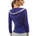 Women's Patchwork / Color Block Blue / Red / Black Hoodies , Casual / Cute Hooded Long Sleeve