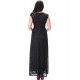 Women's Beach Plus Size / Lace Dress,Solid Round Neck Maxi Sleeveless Black Polyester Spring