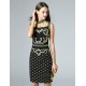  Women's Casual/Daily Sexy Shift Dress,Embroidered Crew Neck Above Knee Sleeveless Polyester Summer