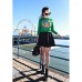 Women's Animal Black / Green Hoodies , Casual / Plus Sizes Round Neck Long Sleeve