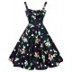 Women's Going out Vintage A Line / Skater Dress,Floral Strap Knee-length Sleeveless White / Black Cotton All Seasons