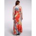 Women's Beach / Plus Size Boho Dress,Floral V Neck Maxi Sleeveless Orange Polyester / Spandex Summer