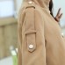 Maternity Mock neck Tweed Buckle Solid color Loose Trench Coat