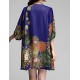 Women's Casual/Daily / Plus Size Dress,Floral Mini ? Length Sleeve Blue / Red / Black Summer Inelastic Thin