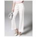  Women's Solid White Straight Pants,Street chic