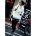 Women's Solid White / Black / Gray Hoodies , Casual Hooded Long Sleeve