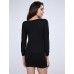 Women's Black/White Mini Dress, Batwing Sleeve Sequin Design