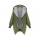 Women's Solid Color Black / Green Plus Size Coats & Jackets , Casual Hoodie Long Sleeve