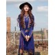 Our StoryGoing out Vintage Sheath DressPaisley Round Neck Midi Long Sleeve Blue Polyester / Spandex Spring