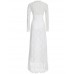 Women's Sexy Casual Party V Neck Lace Maxi Dress