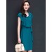 Women's Going out Vintage / Simple Sheath / Chiffon Dress,Embroidered Round Neck Above Knee Short Sleeve