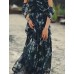 SINCE THEN SIN CE THEN Women's Sexy / Boho Floral Swing Dress,Strapless Maxi Polyester