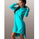 Women's Casual/Daily / Plus Size Dress,Solid Round Neck / Hooded Above Knee Long Sleeve Blue / Black / Gray Polyester Fall Micro-elastic