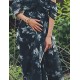 SINCE THEN SIN CE THEN Women's Sexy / Boho Floral Swing Dress,Strapless Maxi Polyester