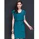 Women's Going out Vintage / Simple Sheath / Chiffon Dress,Embroidered Round Neck Above Knee Short Sleeve