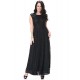 Women's Beach Plus Size / Lace Dress,Solid Round Neck Maxi Sleeveless Black Polyester Spring