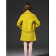  Women's Going out Simple Notch Lapel Long Sleeve Fall / Winter Yellow Wool / Polyester Medium