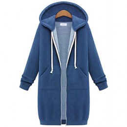 Women's Letter / Solid Blue / Black / Gray Hoodies , Vintage / Casual Hooded Long Sleeve