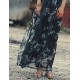 SINCE THEN SIN CE THEN Women's Sexy / Boho Floral Swing Dress,Strapless Maxi Polyester