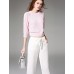  Women's Solid White Straight Pants,Street chic