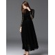  Women's Work Vintage DressSolid Stand Maxi Long Sleeve Black Cotton / Polyester / Nylon