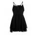 Women's Sexy / Beach Solid Skater Dress , V Neck Mini Polyester