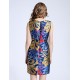  Women's Plus Size / Going out Chinoiserie Sheath DressEmbroidered Round Neck Above Knee Sleeveless