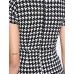 Women's Vintage / Simple Houndstooth Ruffle Slim Fishtail Plus Size / Sheath Dress,Square Neck Knee-length