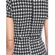 Women's Vintage / Simple Houndstooth Ruffle Slim Fishtail Plus Size / Sheath Dress,Square Neck Knee-length