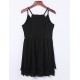 Women's Sexy / Beach Solid Skater Dress , V Neck Mini Polyester