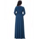 Women's Party/Cocktail Plus Size Plus Size Dress,Solid V Neck Midi Long Sleeve Blue Spandex Fall