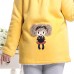 Maternity's Cotton Winter Fashionable Cartoon Pattern Double Pockets Pleat Thicken Coat